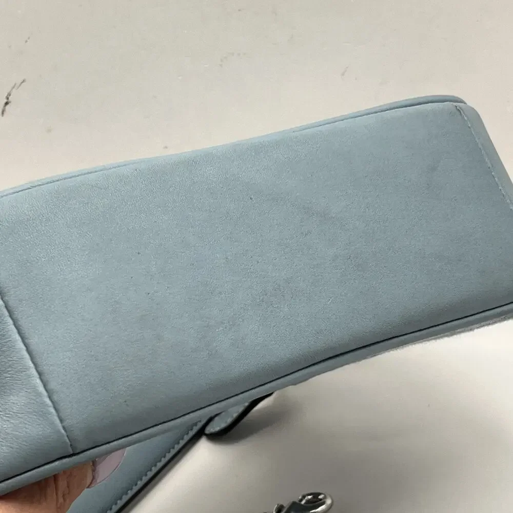 COACH Teri Shoulder Bag Signature Chambray Light Blue CH139 HAS STAINS AS IS